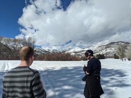 Cross country skiing is hard work! We quickly learned coats are not required.