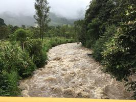 The rain was really heavy and rivers were overflowing. Our taxi driver said it was really unusual.