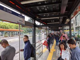 Instead of light rail or subways, they have these metro stations which were serviced by high frequency buses. It worked pretty well.