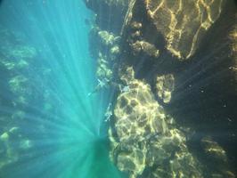 The snorkeling was surprisingly good. I guess there's a tunnel somewhere to the ocean, which explains why fish live here.