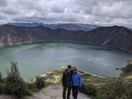 Here we are at Quilotoa Lake, which is located in the crater of an extinct volcano. We hiked down to the bottom.
