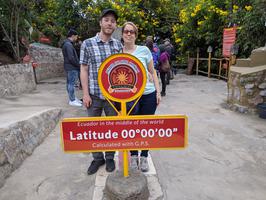 I returned to Quito and met Mindy. Here we are at the equator.