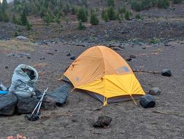 It's not obvious in this picture, but it was pretty windy up here, and that's with a large hill partially protecting my campsite.