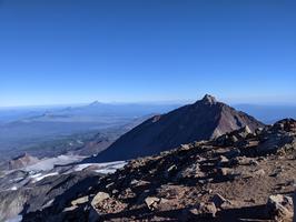 North Sister and several other volcanoes in the distance