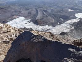 Looking down on the glaciers