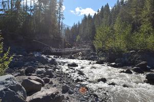 Apparently you're supposed to cross the river at a different spot, but I didn't figure that out until I passed a family with small children, crossed the river via that log, then passed the same family again on the other side.