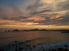 As the name implies, you get to see the sun set behind Cabo San Lucas.
