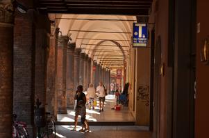 Pretty much all of the sidewalks in Bologna are covered like this