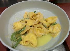Ricotta and parmesan tortelloni with a sage butter sauce