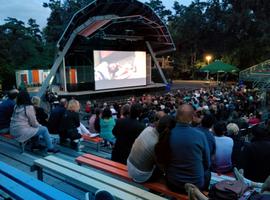 Watching a free movie at Vondelpark