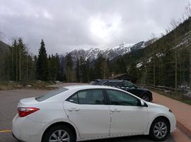 On the last day of the conference, another attendee and I drove up to Maroon Bells for some hiking. This is the view from the parking lot.