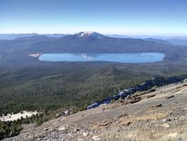 Mt. Bailey and Diamond Lake. If you look closely, you can see a lone boat in the middle of the lake.