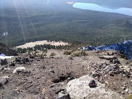 I could have chosen a better path down. A thin layer of loose rock on top of solid rock.