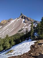 I tried to climb Mt. Thielsen. I got about 80 feet from the summit before turning back.

I brought my DSLR, but I forgot the SD card at home, so unfortunately all these pictures are camera phone pictures.