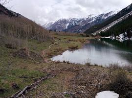 Looking back on Maroon Lake.