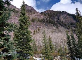 The south side of the mountains did not have any snow.