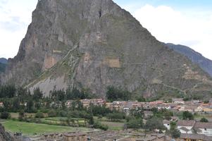 There's a glacier a few miles away, so the Inca built granaries on this mountain to take advantage of the cold winds