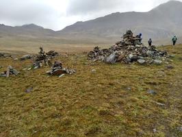 Our guide had intended to make a coca leaf offering here at Huayanay Pass (14,924 feet), but we skipped that due to weather/schedule. Also, I climbed a nearby hill so I'm sure I got above 15,000 feet. 