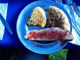 A fairly typical breakfast. Pretty good for camping.