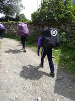 They don't take horses on the Inca trail, so there are lots of porters carrying 30kg backpacks...